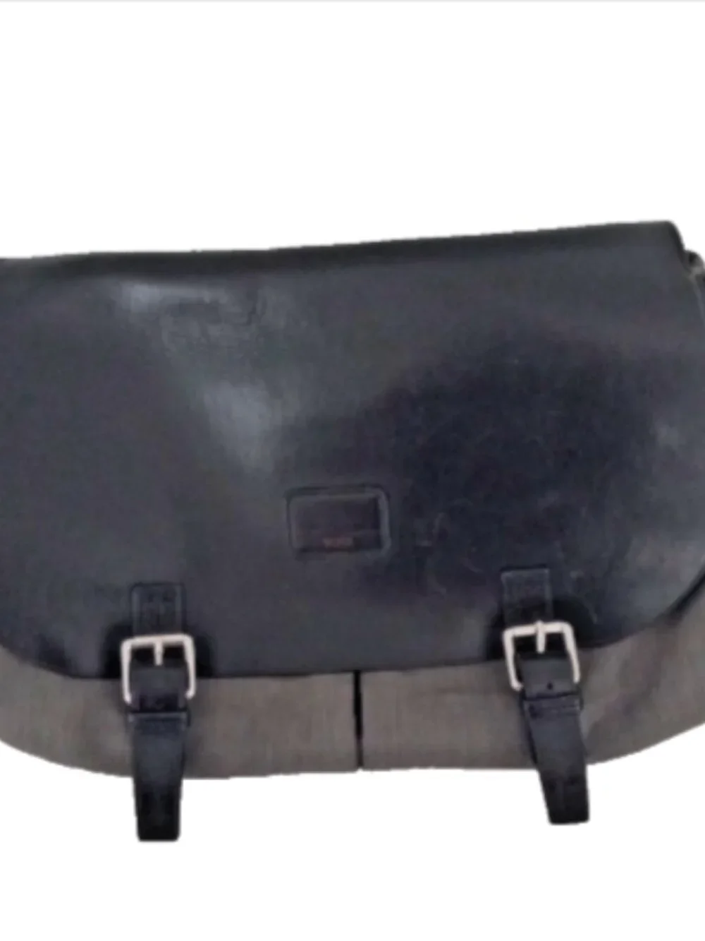 TUMI Townhouse Wilton Messenger Bag 24270D Black Leather Ballistic Nylon